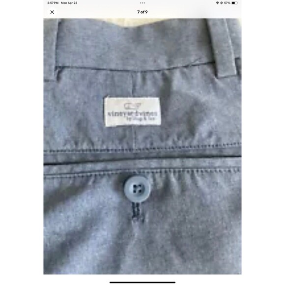Vineyard Vines Shep & Ian Mens Breaker Blue Chino Shorts Size 28 - 8” Inseam - Picture 7 of 9